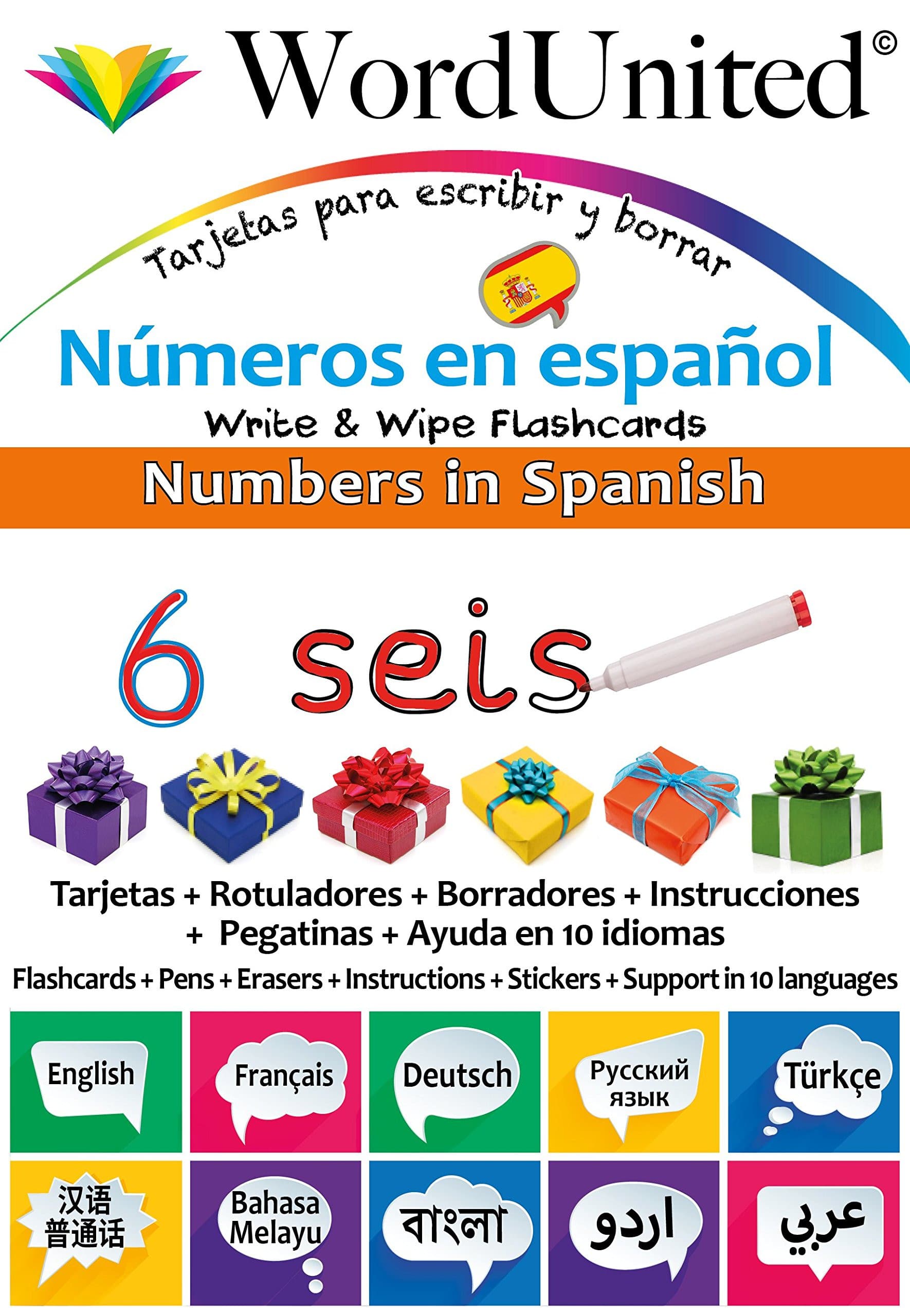 Numbers In Spanish- Write & Wipe Flash Cards — image 1