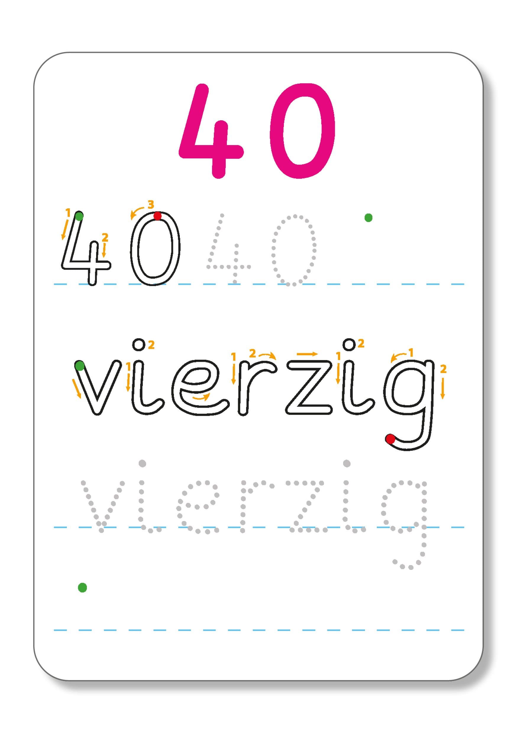 Numbers In German- Write & Wipe Flash Cards — image 3