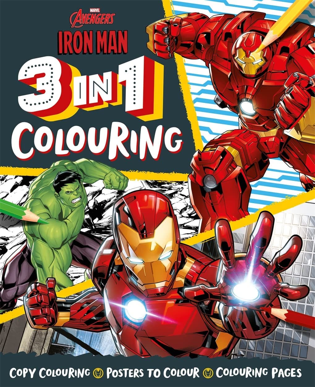 Marvel Avengers Iron Man 3 In 1 Colouring Book