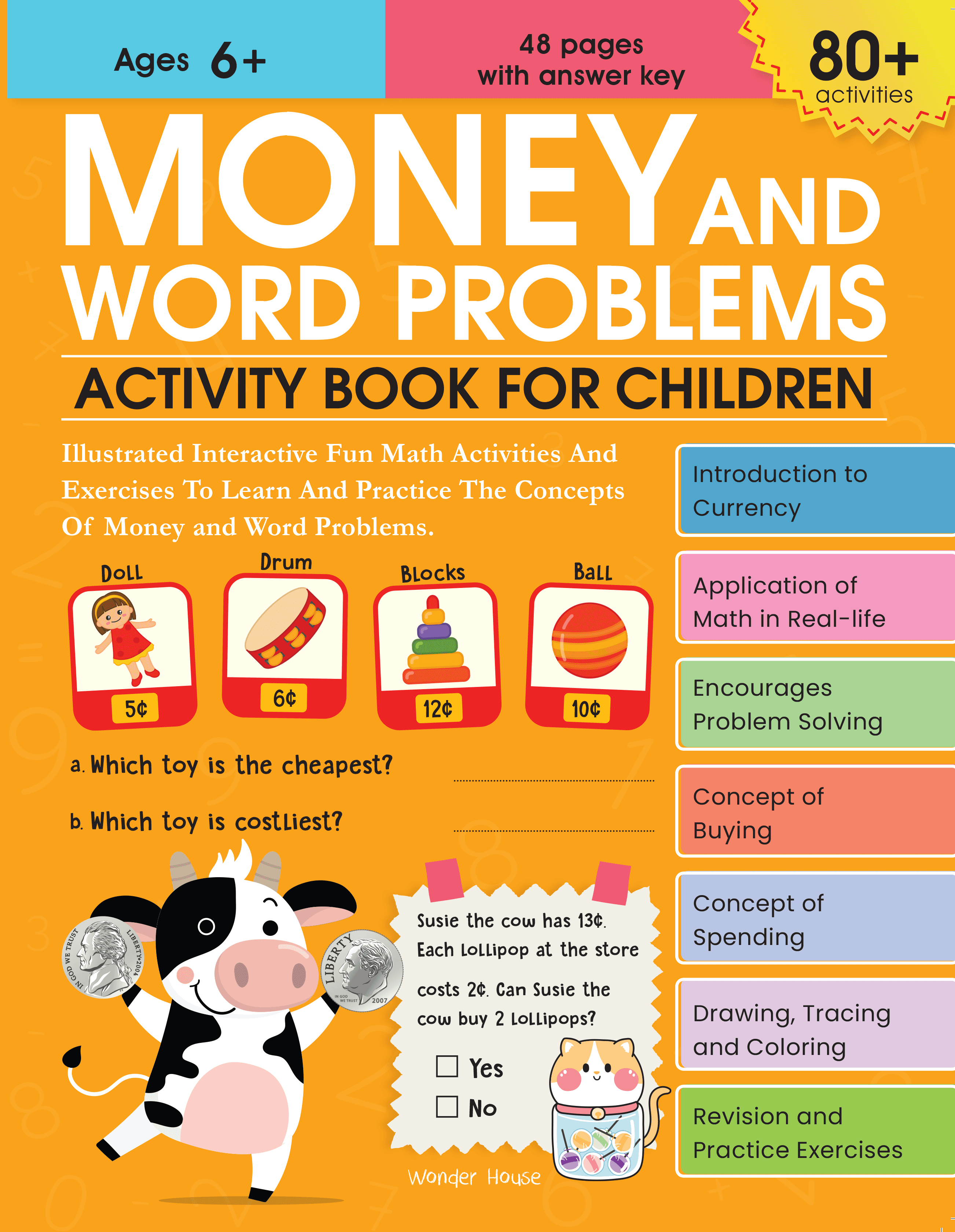 Money and Word Problems Activity Book For Children