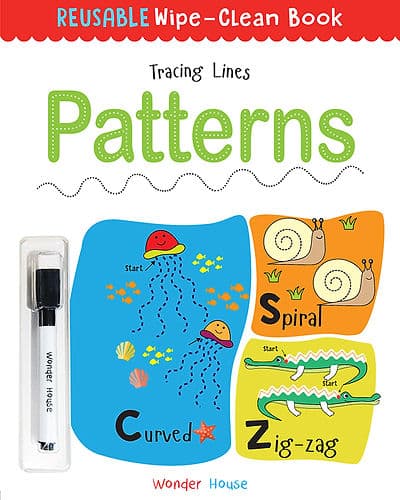 Reusable Wipe And Clean Book Tracing - Lines Patterns :