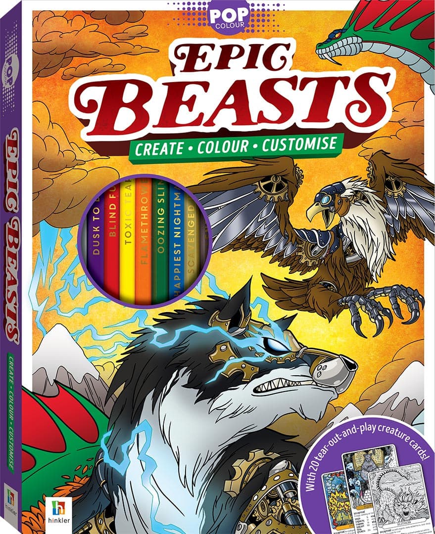 POP COLOUR EPIC BEASTS 10 PENCILS